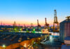 Port of Constanta Grain Terminal Expansion Completed Port of Constanta grain terminal expansion with storage silos and ships, representing the 180,000-tonne capacity expansion by TTS.